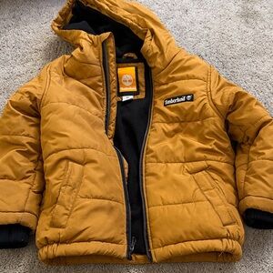 Timberland Kids Mustard Yellow Hooded Puffer Coat